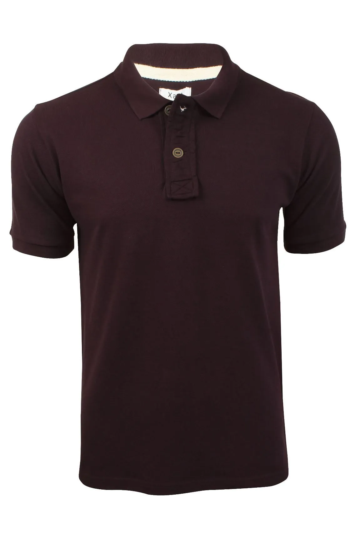 Xact Men's 2 Button Cotton Pique Polo Shirt, Short Sleeved