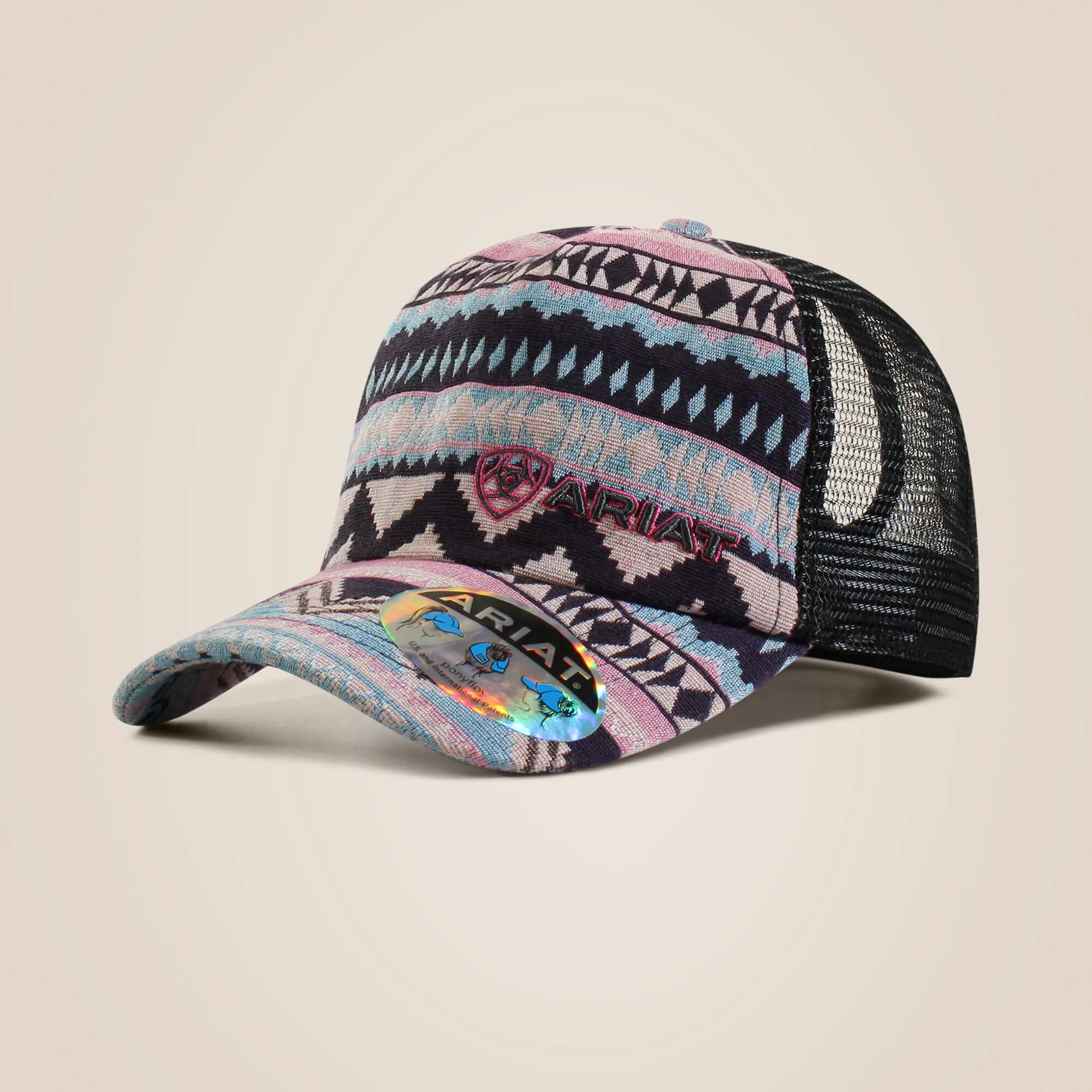 Zigzag stripe print cap